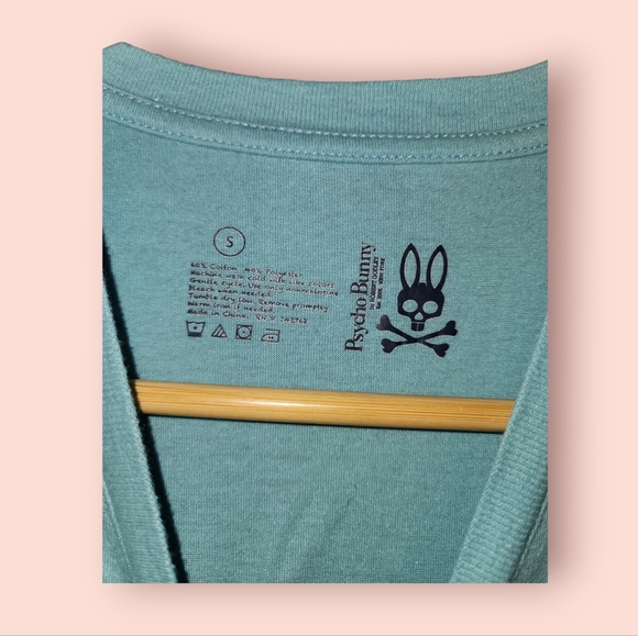 Psycho Bunny Classic V-Neck Men's T-Shirt Blue Small - Picture 3 of 3